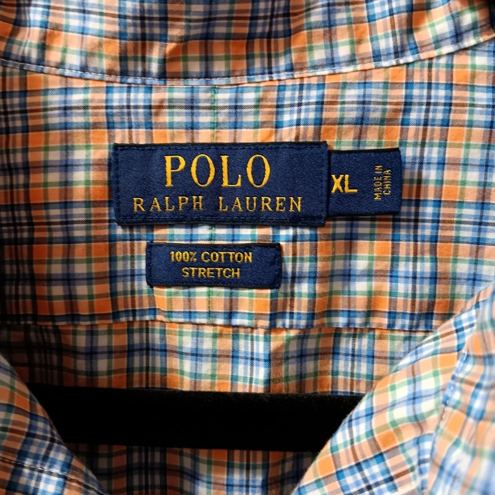 Polo Ralph Lauren Mens XL Plaid Stretch Button Up‎ Long Sleeve Shirt